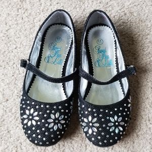 ❤️4/$20 Swea Pea & Lilli Black Shoes w/ Rhinestones